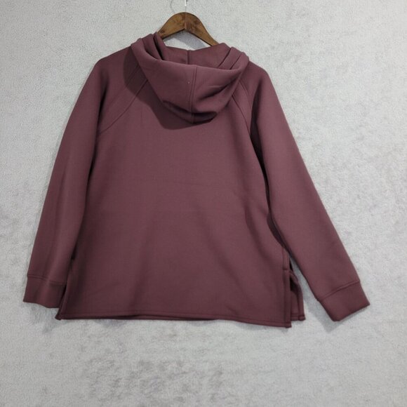 NWOT 32° Heat Womens M Scuba Hoodie Sweatshirt Burgundy Pullover Kangaroo - Picture 3 of 8